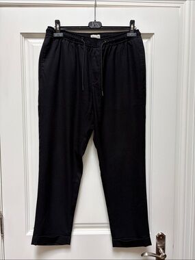 Open Edit Men's Black Pants - Elevated Casual Comfort